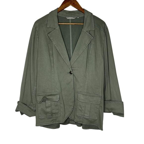 Soft Surroundings Green Utility Jacket Women’s XL Lightweight Casual Style - Picture 1 of 8